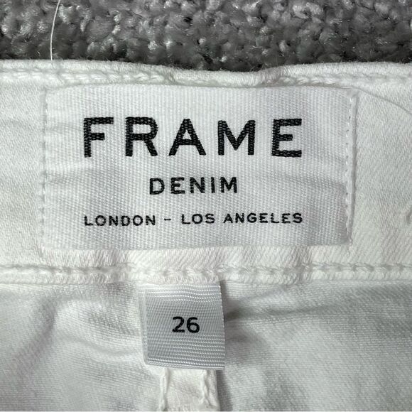 Frame Jeans Women’s (Tag 26) Actual 24 White Ripped Distressed Skinny Slim Fit - Picture 5 of 16